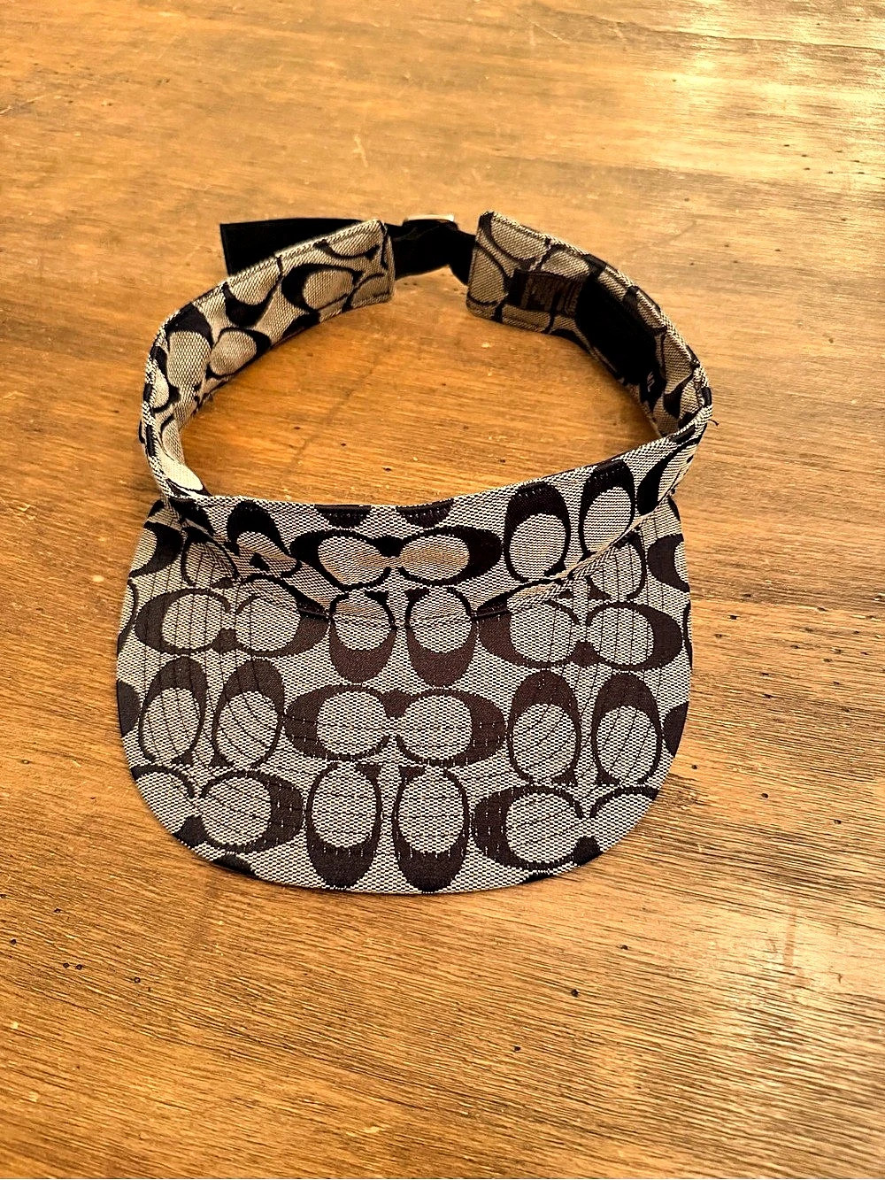 Coach Signature C Jacquard Sun Visor Black & Grey  M/L